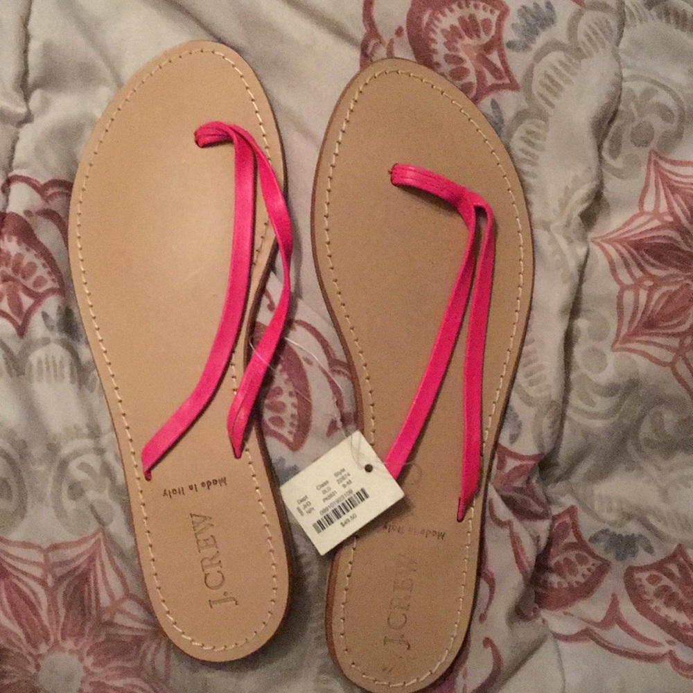 J Crew NEON LEATHER CAPRI SANDALS 9